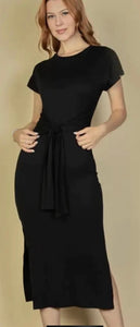 Short sleeved black dress
