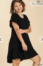 Load image into Gallery viewer, Frayed black dress